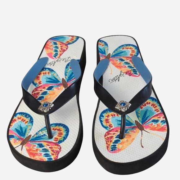 Brighton Flit Butterfly Platform Flip Flop Sandals Multicolor l Size 9 - Picture 8 of 8